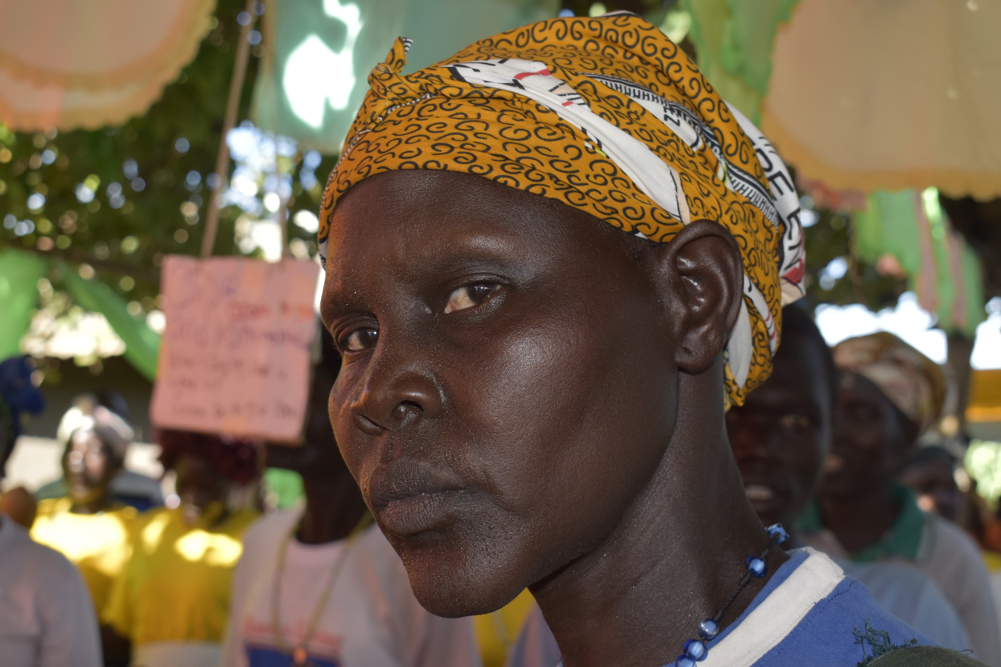Young refugee woman participating in RFS story session